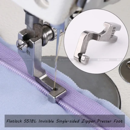 1/10Pcs S518L Flat Machine Single-sided Professional Upper Garment Invisible Zipper Special Presser Foot / T168 Invisible Zipper
