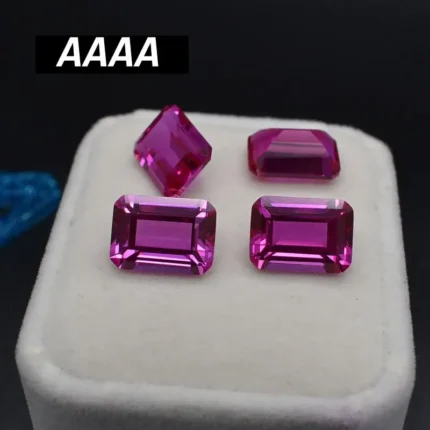 Natural PIink Ruby Unheated Mined Sri-Lanka Ruby Emerald Cut 10×14mm 10.5ct VVS Gem For Jewelry Making AAAA Gem