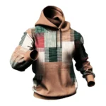 New Retro men's Hoodie 3d Plaid Printed Color Hoodie Sweatshirt Long Sleeve Pullover Street Men Casual Loose Top Comfortable - Image 2