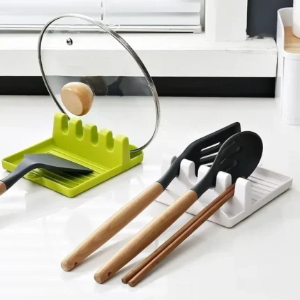 Kitchen Spoon Fork Spatula Holder Rack - Non-Slip Plastic Chopsticks Organizer Shelf Pad for Utensils Storage