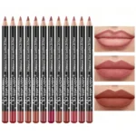 12pcs Lip Liner Pen 12 Colors Professional Lip Liner Pencil and Matte Lip Non-stick Cup Nude Lipstick Pencil SET