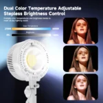 YSKE 200W Bi-Color LED Video Light Professional Live Streaming Lighting Kit CRI 97+ 2700-6500K with Portable Bag for Vloggers - Image 2