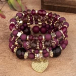 New Acrylic Beads Chain Bracelet Set For Women Tree Of Life Charm Elastic Bangle Female Bohemian Jewelry Accessories - Image 6