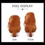 SWDZM Women Latin Dance Shoes High Heels Tango Party Dance Shoes For Girls Ladies Satin Salsa Sandals Dancing Ballroom Shoes - Image 4