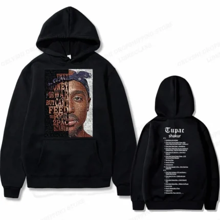 Tupac 2pac Hoodie Men Women Sweatshirt Print Unisex Streetwear Hip Hop Style Autumn Winter Fashion Hip Hop Tops Clothes Male