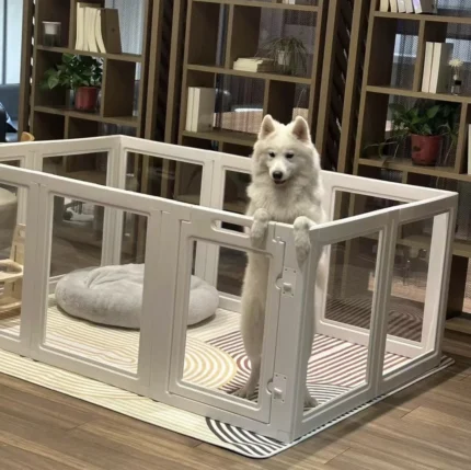 Clear Acrylic Plastic Dog Playpen Indoor Pet Pen Easy Assemble Fence Dog Crate Kennel Cage Pet House