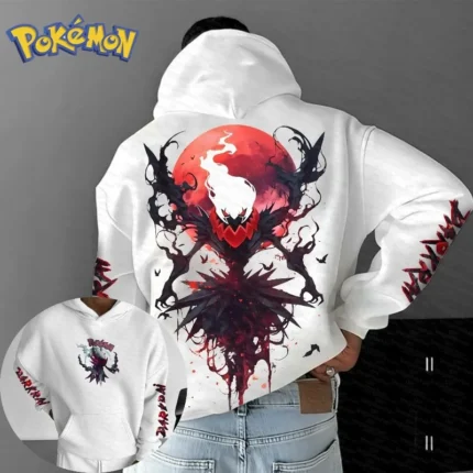 Pokémon Creative Darkrai Printed Hoodie Top Men's and Women's Autumn and Winter New Harajuku Large Size Casual Sweater Top
