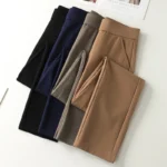 2025 High Quality Women's Casual Leggings Elastic High Waisted Work Pants Spring/Summer Commuting Pants Straight Leg Pants 10XL - Image 2