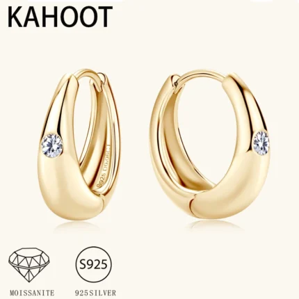 S925 silver 0.06 carat moissanite retro earrings earrings European and American personality punk light luxury style couple model