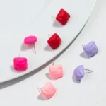 Lovely 9Pairs/set Colorful Acrylic Thumping Earrings for Women Girls Star Square Round Earrings Trend Jewelry - Image 3