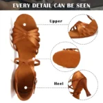 SWDZM Women Latin Dance Shoes High Heels Tango Party Dance Shoes For Girls Ladies Satin Salsa Sandals Dancing Ballroom Shoes - Image 3