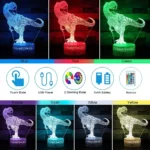 3D Cute Dinosaur Night Light Kids LED Dino Lamp Lovely USB Acrylic Glasses Table Nightlight for Children Gift Lamp Bedroom Decor - Image 2