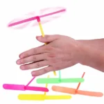 Children's Outdoor Traditional Classic Nostalgic Toys Plastic Bamboo Dragonfly Shape Hand-push Flying Propeller Kids Toy Gift