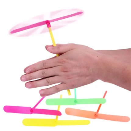 Children's Outdoor Traditional Classic Nostalgic Toys Plastic Bamboo Dragonfly Shape Hand-push Flying Propeller Kids Toy Gift