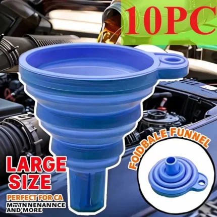 10pcs Foldable Car Engine Funnel Silicone Liquid Funnel Washer Engine Oil Petrol Change Tools for Motorcycle Car Acesssories