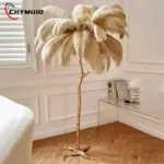 Living Room Sofa Side Floor Lamp Nordic Creative Ostrich Feather Standing Floor Light Home Decor Indoor Bedroom Bedside Fixture - Image 3