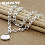 Aravant 925 Silver Bridal Jewelry Sets Love Heart Necklace Bracelets Set For Women Fashion Jewelry - Image 2