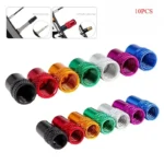 10PCS Aluminum Valve Caps Schrader/Presta Covers with Stem Nuts for Bike Vacuum Tires Inner Tube Accessories