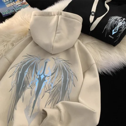 2025 New Glow-in-the Dark Adult Heavy Hooded Sweatshirt Daily Street Casual Loose Autumn/winter Warm American Hip Hop Trend Top