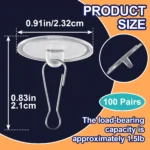 20-100pcs Transparent Utility Hooks Casual Style Strong Self-Adhesive Ceiling Mount Easy Install for DIY Decor Home Organization - Image 5