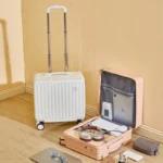 18-Inch Compact Carry-On Suitcase Lightweight Spinner Wheels Fashionable Leather Travel Bag Password Lock Hand Luggage - Image 3