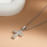 Serenity 0.6ct D Color Moissanite Cross Necklace For Women Anniversary Gift S925 Silver Crucifix Pendant Neck Chain Fine Jewelry - Image 4