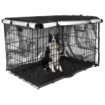 Convenient Pet Crate Cover Oxford Cloth Sun Pet Kennel Case Breathable Zipper Closure Dog Cage Cover Pet Supply