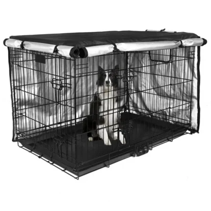 Convenient Pet Crate Cover Oxford Cloth Sun Pet Kennel Case Breathable Zipper Closure Dog Cage Cover Pet Supply