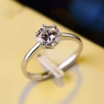 Korean Style Female Small Moissanite Ring Fashion 925 Silver &Gold Wedding Band Rings Promise Love Engagement Rings For Women - Image 3