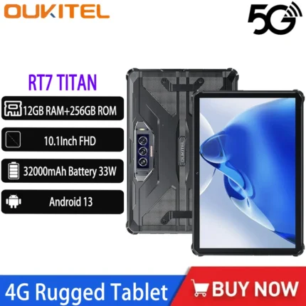 Oukitel RT7 TITAN 5G Rugged Tablet PC 12GB+256GB Android 13 10.1Inch FHD Tablet Pad 48MP Camera 32000mAh Battery 33W Fast Charge