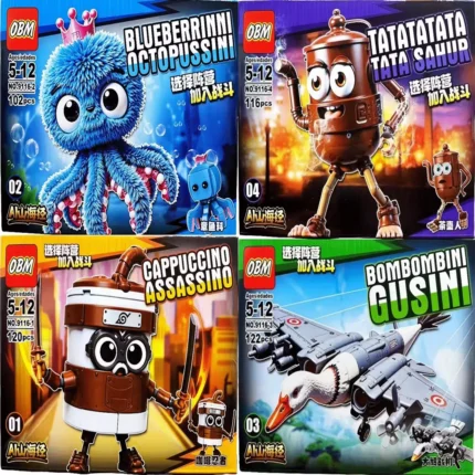 Tralalero Tralala‌ Larlla‌ Figure Assembled toy Italian Brainrot Tung tung tung sahur Kids Toys Building Blocks Gift Blind Box