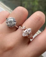 10K Solid Real Gold Lab grown diamond wedding ring for female IGI Horse Eye 2 carat CVD vine design engagement ring for female - Image 2