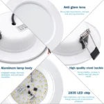 6Pcs LED Downlight AC110V 220V DC12V 24V Recessed Round Ceiling Dowm Light Indoor Bedroom for Home Decor Lighting LED Spot Lamp - Image 3