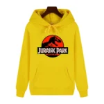 2025 Men's high-end quality Jurassic Park pattern print Autumn Winter thick warm outdoor hooded hoodie Harajuku Leisure fashion - Image 3