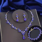 3Pcs lime green Jewelry Sets for Women Fashion Earrings Bracelets Choker Necklace Set Prom Bridal Wedding Jewellry Accessories - Image 4