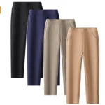 2025 High Quality Women's Casual Leggings Elastic High Waisted Work Pants Spring/Summer Commuting Pants Straight Leg Pants 10XL