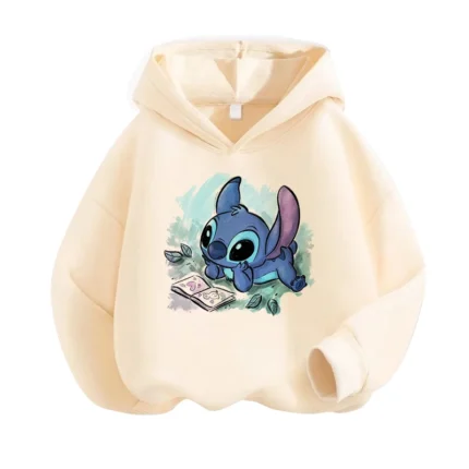 Kawaii Brand Unisex Kids Cool Cartoon Stitch Hoodie Children Kids Cute Manga Sweatshirt Y2k Graphic Hoody Girl Boy Top