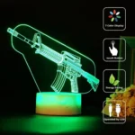Game Rifle 3d Led Night Light Gaming Desktop Room Decoration Game Atmosphere Light Table Lamp Birthday Christmas Gifts for Boys - Image 2
