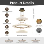 Living Room Chandeliers Restaurant Hanging Lamp Kitchen Pendant Lights Aluminum Chandeliers Villa Ceiling Led Chandelier - Image 6