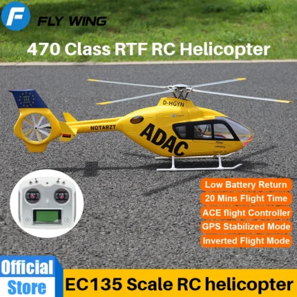 FLYWING EC135 RC Helicopter new ACE flight control EC135 scale helicopter 470 size rc helicopters 4 blade 1:16 6CH rc helicopter