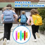24PCS Mini Pop Tube Keychains Fidget Sensory Toys Bulk Fidget Pop Tubes Party Favors for Kid Stress Relief Anxiety Keyrings Toys - Image 4