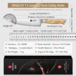 XINZUO 5.2 Inches Utility Knife 67 German Din 1.4116 Steel With High Quality Olive Handle Core Hardness 56-58HRC Multi-tools - Image 2