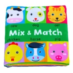 Baby Soft Crinkle Cloth Book Cartoon Face Animal Matching Toy For Toddlers Early Education Cloth Book For Newborn Toddlers - Image 6