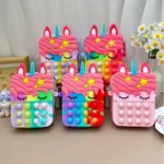 Unicorn Crossbody Bag Girl Crossbody Bag Toy Anti stress Simple Dent Stress Relief Children's Coin Wallet Decompression Toy - Image 4