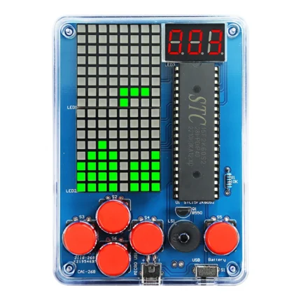 DIY Kit Electronic Pixel Game Console LED Dot Matrix Digital Tube Display STC15F2K60S2 MCU Double-Sided PCB DIY Soldering Kit