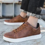 Classic Men Leather Shoes Spring Summer New Trendy All-match Platform Casual Shoes Loafers British Leather Sneakers Flats Shoes - Image 4