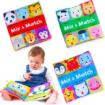 Baby Soft Crinkle Cloth Book Cartoon Face Animal Matching Toy For Toddlers Early Education Cloth Book For Newborn Toddlers - Image 4