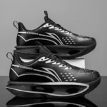 Unisex Classic Low-Top Sneakers - Comfortable and Breathable Synthetic Materials, Cushioned Rubber Soles, Lace-Up Design for Casual and Light Sports - Versatile, Stylish, Comfortable for All Seasons, Everyday Footwear, Minimalist Style, Fabric Lining - Image 2