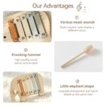 Children's Montessori Toys Baby Sensory Sound Stimulation Toy Baby's Musical Instrument Wooden Cartoon Animal Xylophone Toy Gift - Image 5