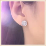 18K solid real gold lab grown diamond horse eye princess shape set 5CT diamond earrings factory wholesale custom platinum - Image 3